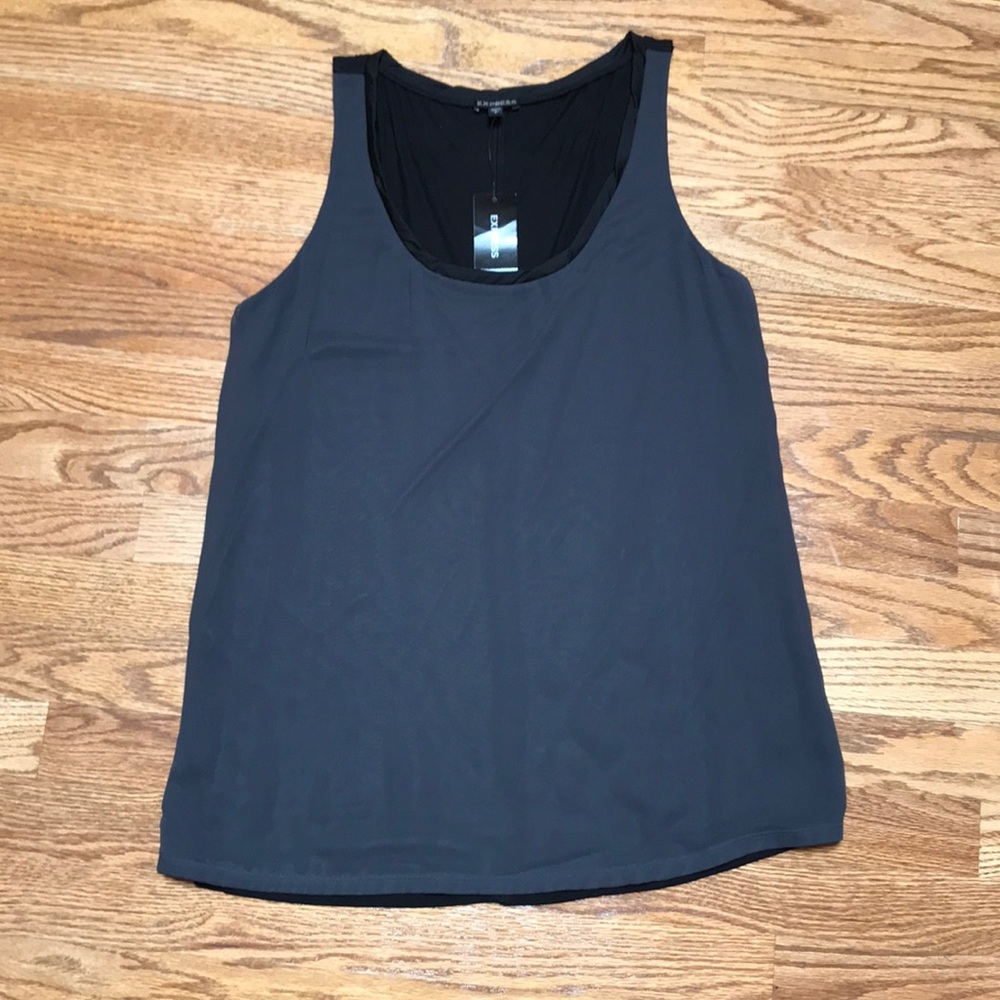 Gray and black tank top size Large